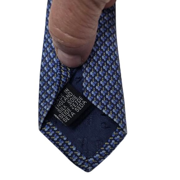 Thomas Pink Neck Tie 100% Silk Handmade Luxury Blue Men Jermyn Street London - Picture 6 of 9